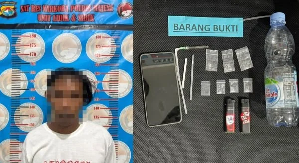 Pelaku beserta barang bukti Narkoba yang berhasil diamankan polisi. (Dok: Ist)