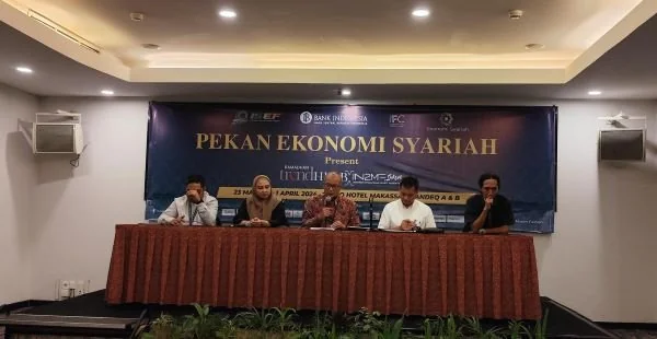 Konfrensi Pers Trend Hijab Expo Pekan Ekonomi Syariah di Hotel Claro, Rabu (20/3).