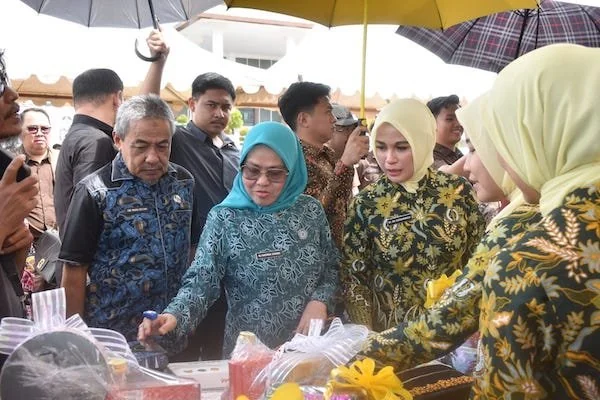 Ketua tim penggerak PKK Sulbar saat meninjau GPM di Kejati Sulbar (dok:Ist)