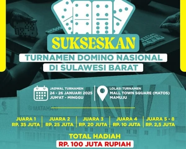 Turnamen domino nasional yang digelar Pemprov Sulbar (Dok : Ist).