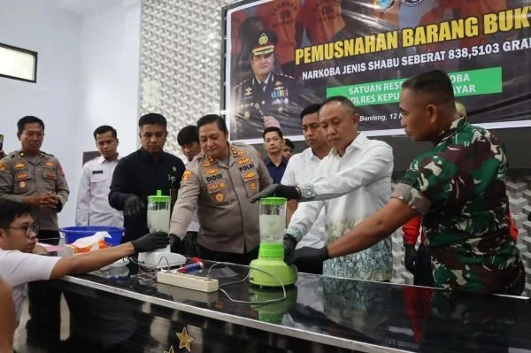 Pemusnahan barang bukti narkotika di Mapolres Kepulauan Selayar (Dok: Ist)