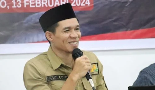 Kordinator Penanganan Pelanggaran dan Penyelesaian Sengketa Bawaslu, Bustanil Nassa saat berbicara dalam rapat Pelaksanaan Penyelesaian Sengketa Proses Masa Tenang di Pemilu 2024.(ist).