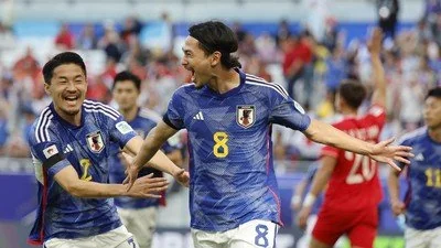 Jepang akan melawan Irak di Piala Asia 2023 hari ini. (AFP/KARIM JAAFAR)