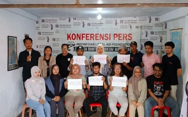Konferensi Pers Catahu LBH Makassar. (Dok: Dwiki KabarMakassar)