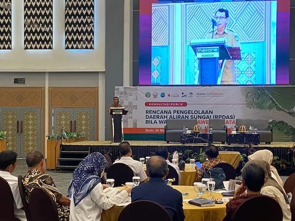 Kepala Bidang Daerah Aliran Sungai dan Konservasi Dinas Lingkungan Hidup dan Kehutanan Sulawesi Selatan, Nazaruddin Kammisi pada RPDAS Bila Walanae Sulsel (Dok: Nofi KabarMakassar)