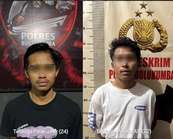 Kedua pelaku usai diamankan Tim Resmob Polres Bulukumba (Dok : Ist).