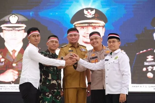 Cooling System dalam rangka Pilkada Damai oleh Tiga Pilar Bersama Kemenag Kabupaten Gowa di Gedung Haji Bate Sungguminasa (Dok : Ist).