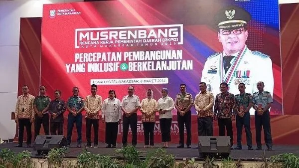 Ketua DPRD Kota Makassar, Rudianto Lallo, hadir dalam Musyawarah Rencana Kerja Pemerintah Kota Makassar yang berlangsung di Hotel Claro pada Rabu (06/03).