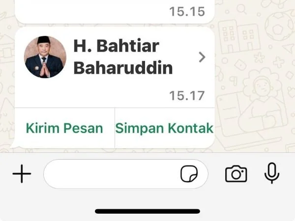 Oknum yang mencatut nama PJ Gubernur Sulbar (Dok : ist).