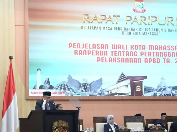 Wali Kota Makassar, Munafri Arifuddin, saat Pemaparan Rancangan Peraturan Daerah tentang Pertanggungjawaban Pelaksanaan APBD, (Dok: Kabar Makassar).