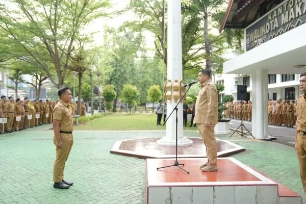 Wali Kota Makassar Munafri Arifuddin saat Memimpin Apel, (Dok: Ist).