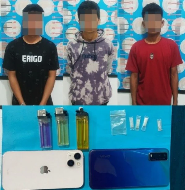 Tiga orang pelaku peredaran narkoba yang ditangkap SatResnarkoba Polres Majene (dok:Ist)