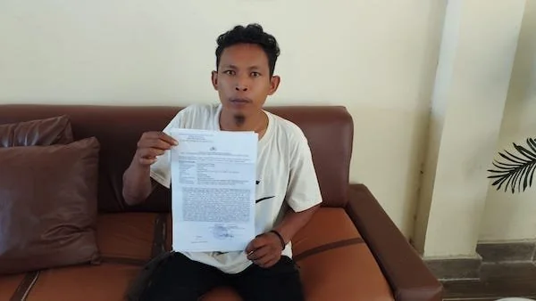 Sampara, korban penganiayaan, saat ditemui tim Kabarmakassar.com. (Ullah/KM).