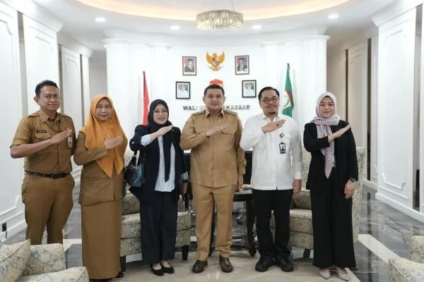 Wali Kota Makassar, Munafri Arifuddin saat menerima kunjungan Bank Sulselbar (Dok : Ist).