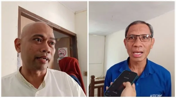 Finance Vasaka Hotel Makassar, Agus dan perwakilan Aston Inn Makassar, Sukasman (Dok: Sinta KabarMakassar).