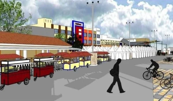 Denah Pasar Kampung Baru untuk PKL es Kelapa Muda di Rotterdam (Dok: Ist).