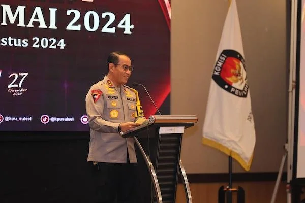 Kapolda Sulsel, Irjen Pol Andi Rian R Djajadi dalam sambutannya pada deklarasi pemilu 2024 (Dok:Ist)