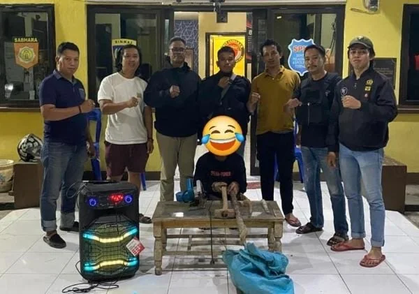 Polsek Galsel Takalar Bekuk Terduga Pelaku Pencurian Speaker. (Dok: Ist)