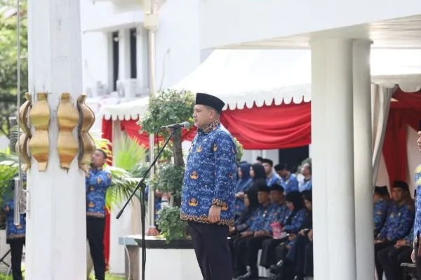 Wali Kota Makassar, Munafri Arifuddin saat Menjadi Pembina Upacara HUT Korpri Ke-54 (Dok: Ist).