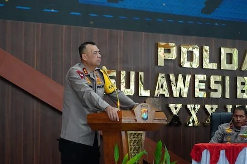 Kapolda Sulbar saat memimpin Latihan Pra-Operasi (Latpraops) Pekat Marano 2024(dok:Ist)