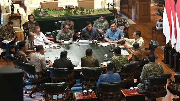Suasana Presiden Prabowo Subianto Melakukan Pertemuan Dengan Sejumlah Panglima Hingga Kepala Staf Angkatan (Dok: Ist).