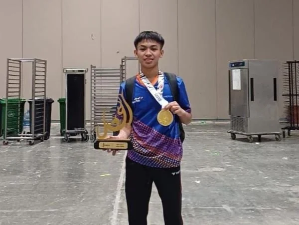 Darmawan Arjuna Putra yang berhasil menyumbangkan medali emas di ajang  Kejuaraan Dunia Pencak Silat Junior ke-5 Abu Dhabi (Dok : Ist).