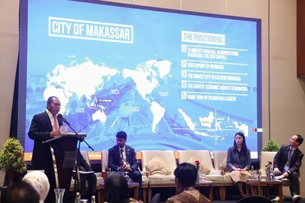 Wali Kota Makassar, Moh Ramdhan Pomanto, saat menjadi salah satu pembicara utama dalam sesi Side Events Lokakarya Internasional di Forum Air Dunia ke-10.