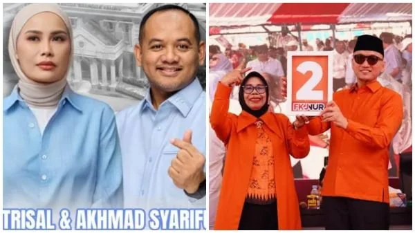 Paslon nomor urut 02 Farid Kasim Judas – Nurhaenih (FKJ-Nur) dan paslon nomor urut 04 Naili Trisal - Ahmad Syafruddin Daud alias Ome (Dok : Ist).