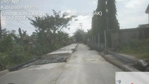 Perbaikan jalan Paopao-Baji Mangai (Dok : Ist).