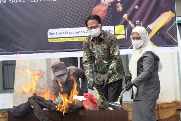 Pemusnahan narkotika di Kejaksaan Negeri Luwu Timur. (Dok: Ist)