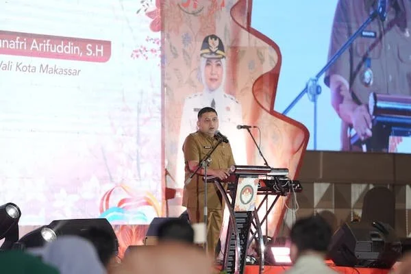 Wali Kota Makassar, Munafri Arifuddin saat Memberikan Sambutan di HUT DWP ke-26, (Dok: Ist).