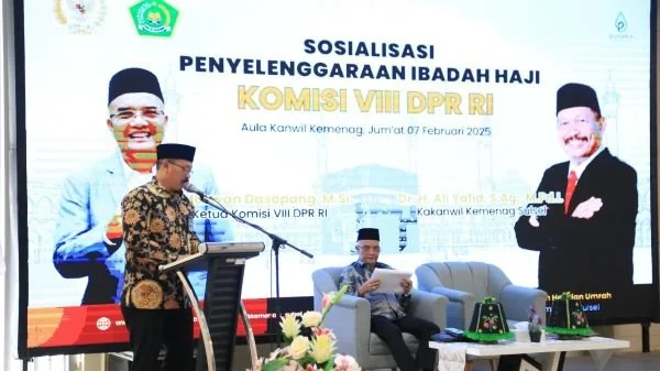 Sosialisi Penyelenggaraan Ibadah Haji di Aula Kanwil Kemenag Sulsel (Dok : Ist).
