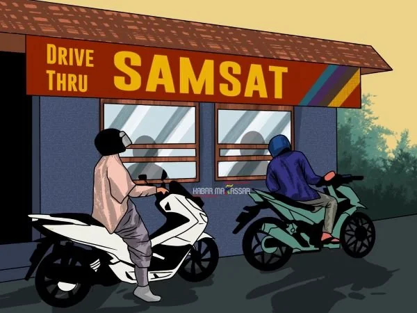 Ilustrasi Gerai Samsat (Dok : KabarMakassar).
