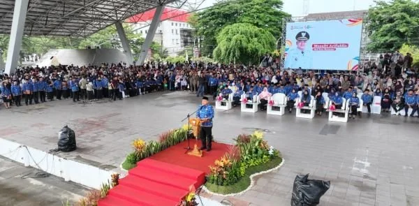 Wali Kota Makassar Munafri Arifuddin saat Sambutan di Pelantikan PPPK, (Dok: Ist).