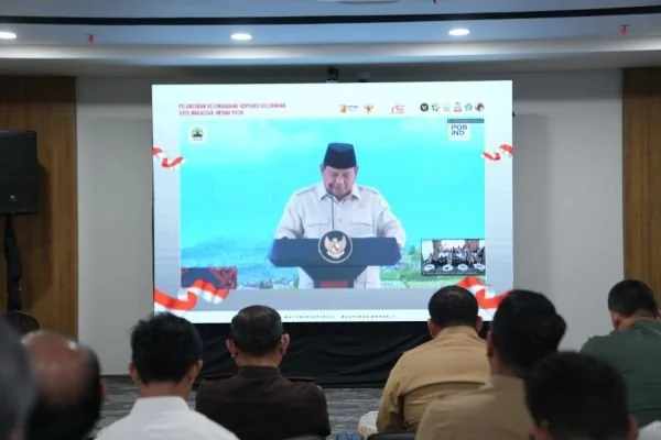 Wali Kota Makassar Munafri Arifuddin Bersama Unsur Forkopimda dan Jajaran SKPD terkait, menghadiri Peluncuran Koperasi Merah Putih, (Dok: Sinta Kabar Makassar).
