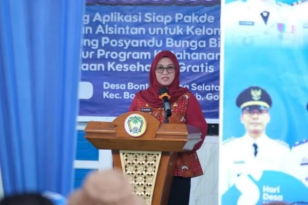 Bupati Gowa, Sitti Husniah Talenrang saat Memberikan Sambutan di Peringatan Hari Desa Nasional (HDN) Tahun 2026 Tingkat Kabupaten Gowa, (Dok: Ist).
