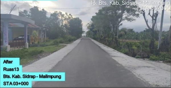 Progres pengerjaan jalan ruas 13 Batas Kabupaten Sidrap–Malimpung (dok. Ist)