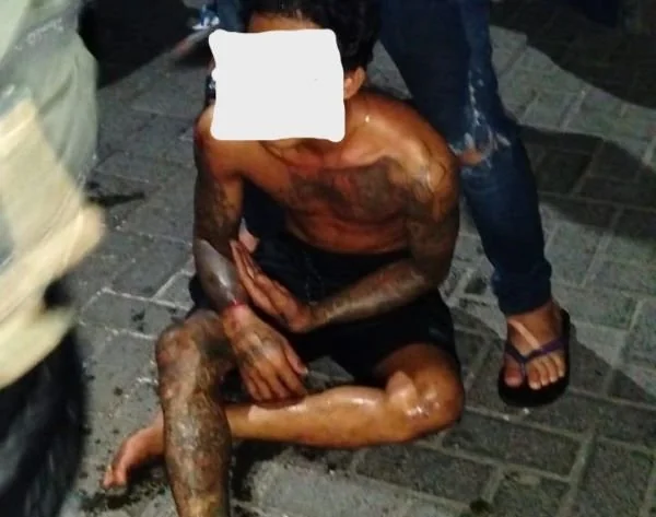 Pria yang diduga membawa sabu di Makassar (Dok: Ist)