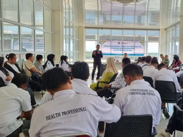 Peserta simulasi Table Top Exercise di Aula Gedung Pinisi lantai 4 (Dok : Ist).