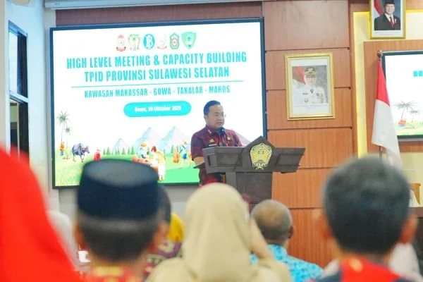 Wakil Bupati Gowa, Darmawangsyah Muin, saat High Level Meeting Tim Pengendalian Inflasi Daerah (HLM TPID) Zona IV. Dok. Ist