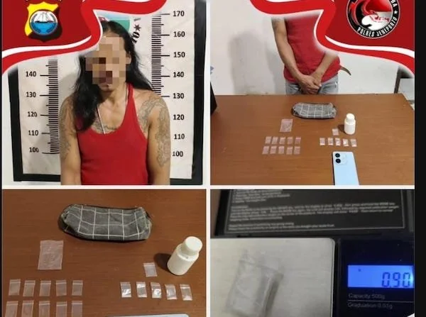 Herli Dg. Laja (41) saat diamankan Tim Opsnal Satnarkoba Polres Jeneponto. (Ist).