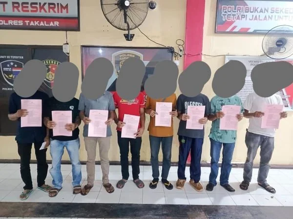 Terduga pelaku pencurian mesin gilling tebu di Takalar.
