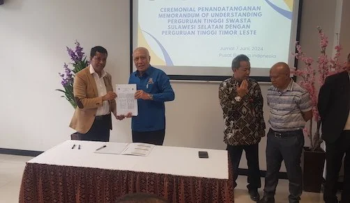 Rektor Unifa Saat MoU dengan Beberapa Perguruan Tinggi di Dii Timor Leste (Foto : IST).