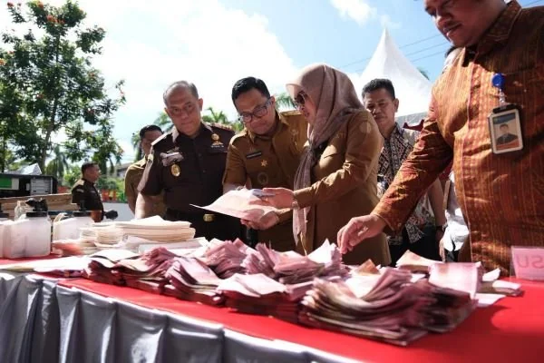 Pemusnahan Uang Palsu Gowa, (Dok: Ist).