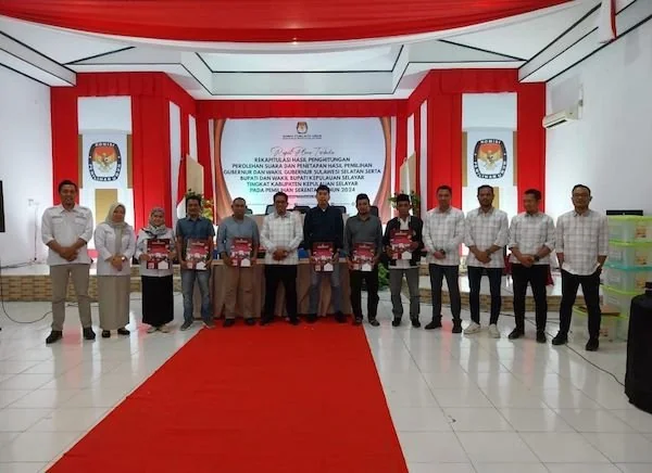 Pasca selesai rekapitulasi perolehan suara oleh KPU Kepulauan Selayar (Dok:Ist)
