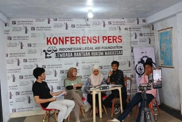 Konferensi Pers Catahu LBH Makassar. (Dok: Dwiki KabarMakassar)
