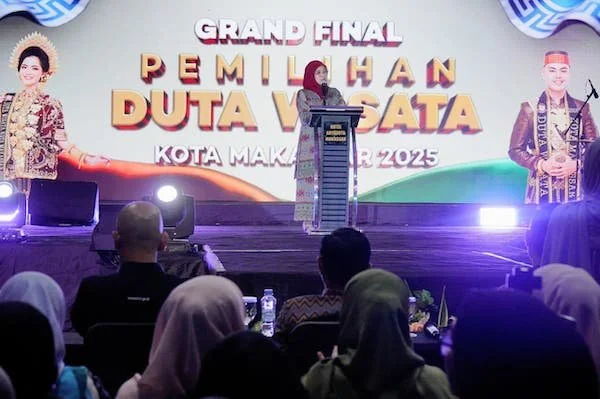 Wakil Walikota Makassar Aliyah Mustika Ilham saat Sambutan di Malam puncak Grand Final Pemilihan Duta Wisata Makassar, (Dok: Ist).