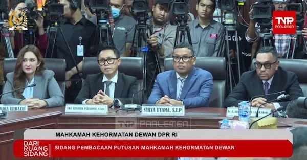 Tangkapan Layar TV Parlemen saat Sidang MKD DPR RI (Dok: Ist).