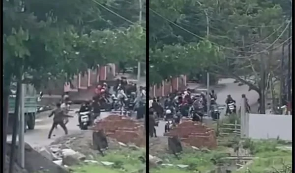 Rekaman video amatir warga yang diunggah oleh akun Facebook Nheinack Azis. (Dok: Ist)