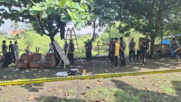 Lokasi penemuan pria tani identitas gantung diri (Dok: Atri KabarMakassar)